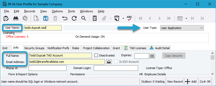 Create Account screenshot