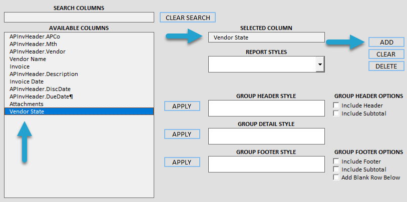 Add Sort Order screenshot