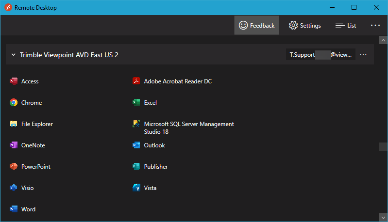 Cascade AVD Account screenshot