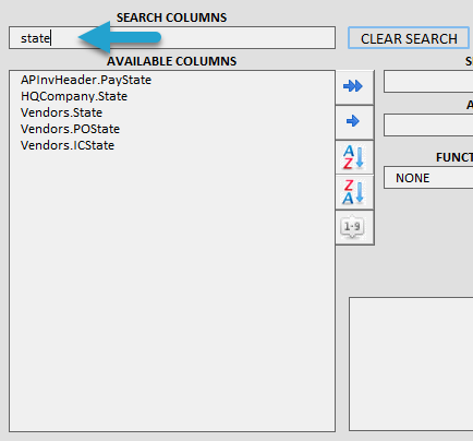 Change Columns screenshot