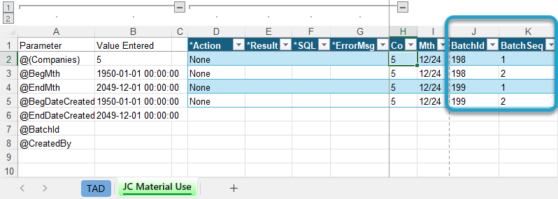 Identifying Which Batches to Clear screenshot
