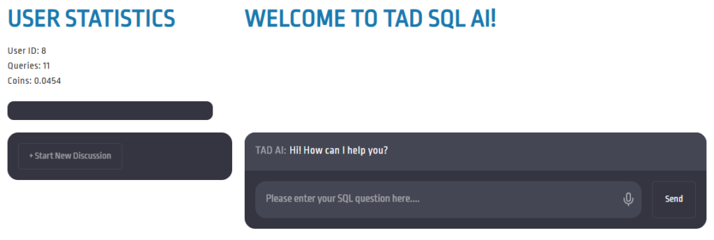 TAD SQL AI screenshot