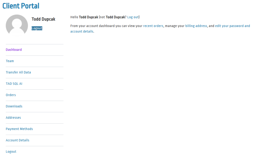 Dashboard screenshot
