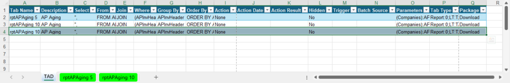 Copy Directly on TAD Worksheet screenshot