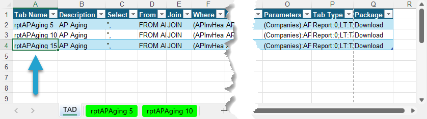 Copy Directly on TAD Worksheet screenshot