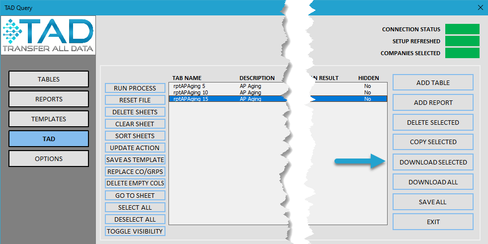 Copy Directly on TAD Worksheet screenshot