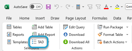 Copy Directly on TAD Worksheet screenshot