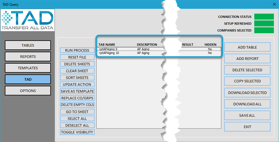 Copy Using TAD Button screenshot