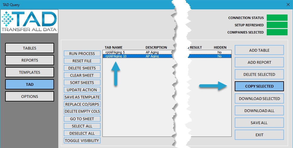 Copy Using TAD Button screenshot