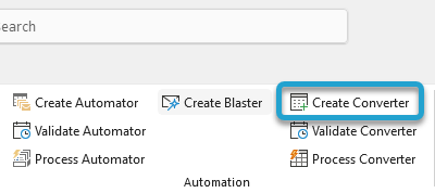 Create Converter Sheet screenshot