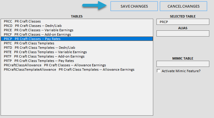 Downloading the Table Records screenshot