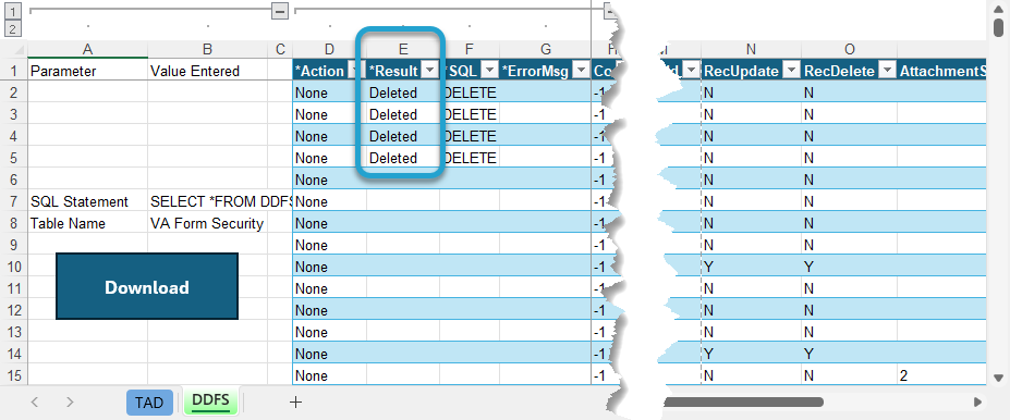 Downloading Records for Deletes screenshot