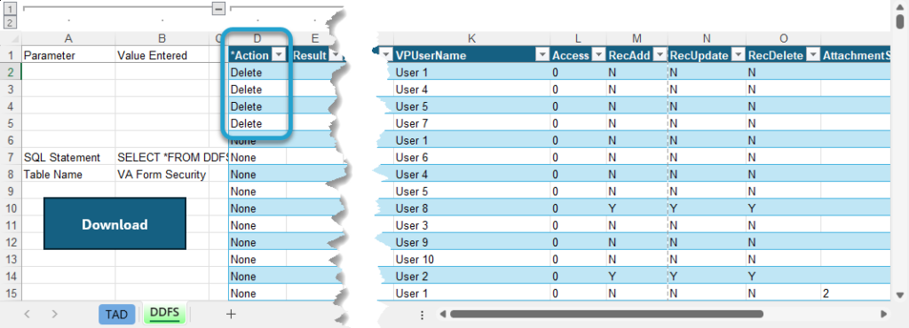 Downloading Records for Deletes screenshot