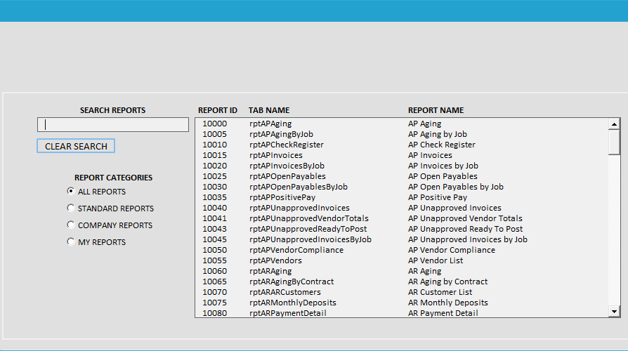 Download a Report screenshot