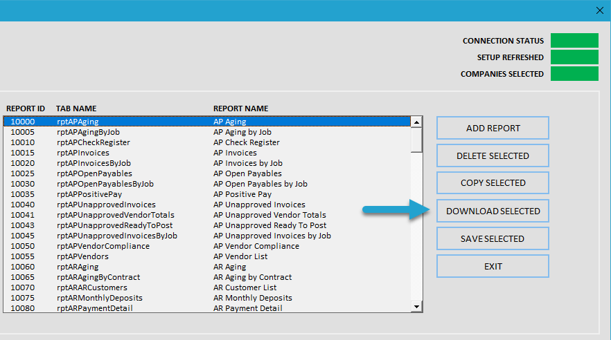 Download a Report screenshot