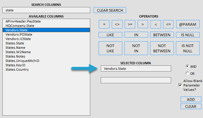 Add a Filter or Parameter screenshot