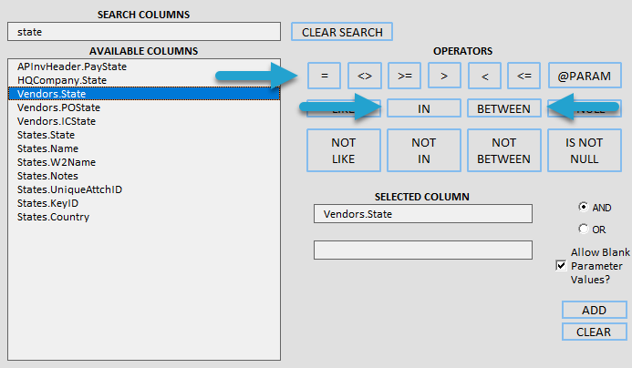 Add a Filter or Parameter screenshot