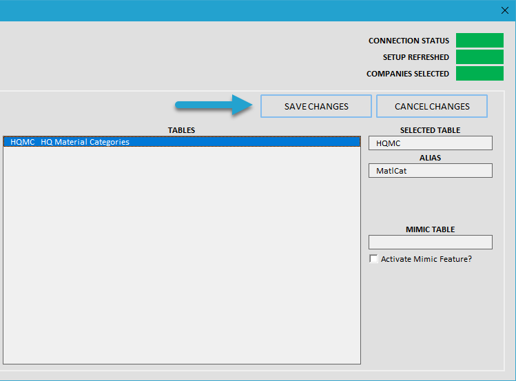 Downloading the Table screenshot