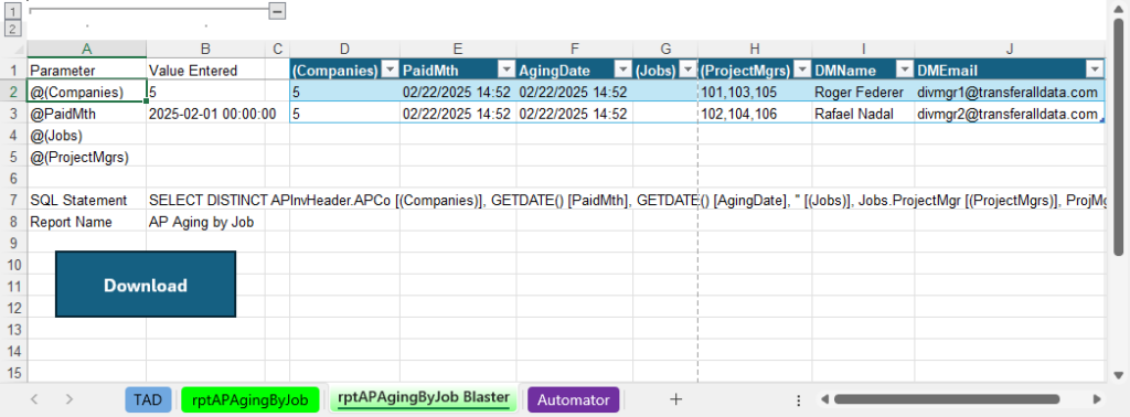 Manual Entry Blaster Example screenshot