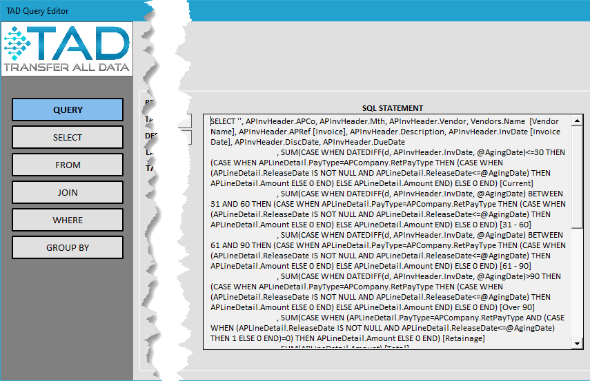 Report Structure screenshot