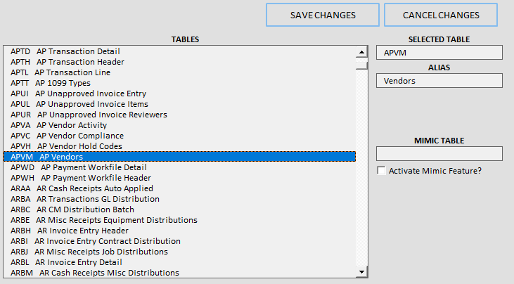 Table Structure screenshot