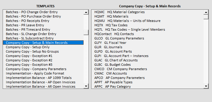 Template Structure screenshot