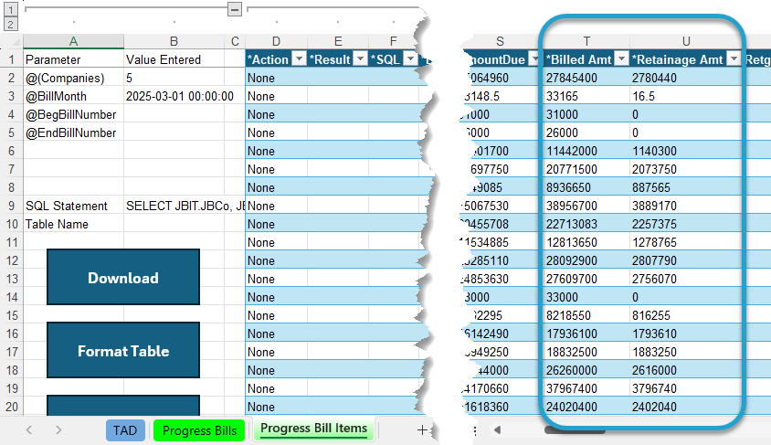 Update Billing Items screenshot