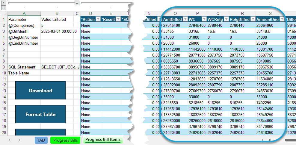 Update Billing Items screenshot