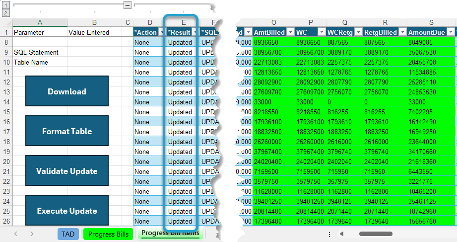 Update Billing Items screenshot