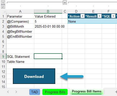 Update Billing Items screenshot