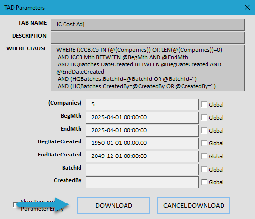 Download TAD Template screenshot