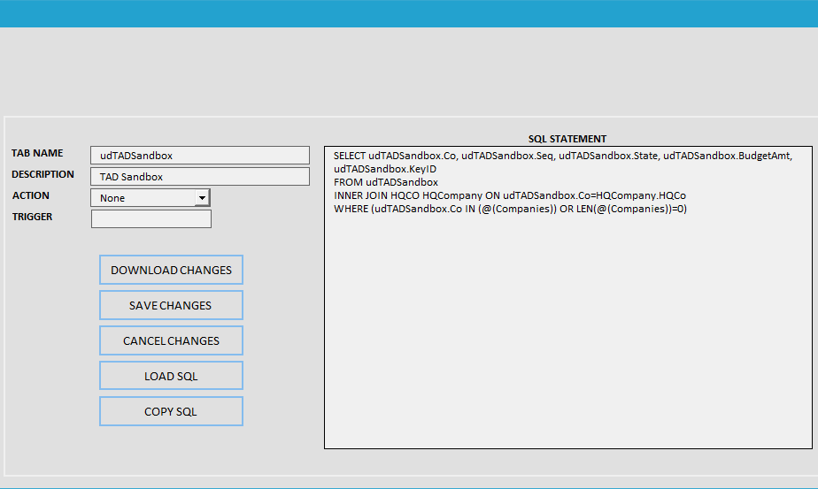Loading a Table screenshot