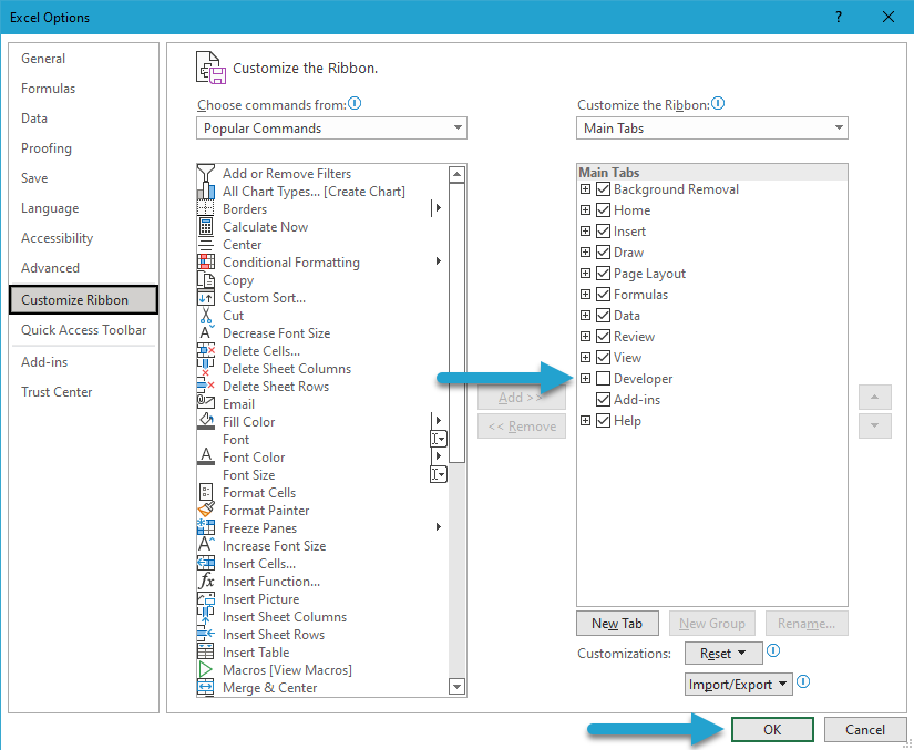 Load the Excel Add-in screenshot
