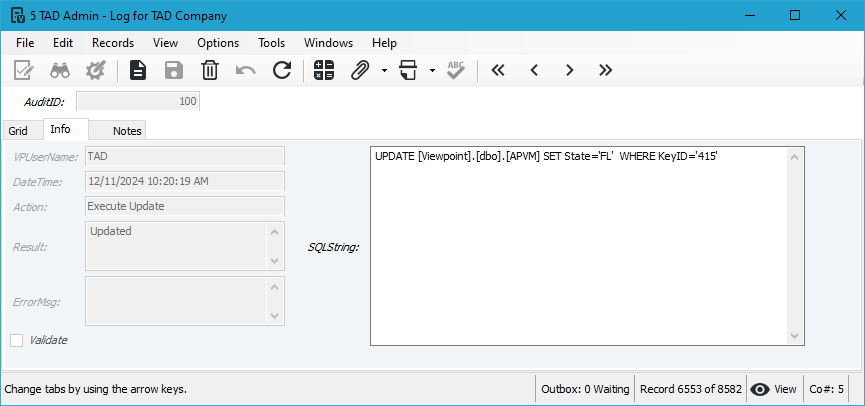 Vista Form screenshot