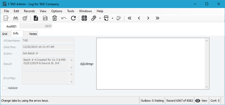 Vista Form screenshot
