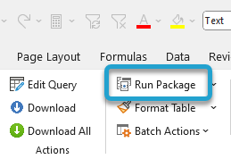 Running a Package screenshot