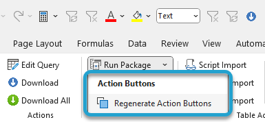 Regenerate Action Buttons screenshot