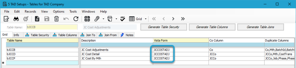 Table Security screenshot