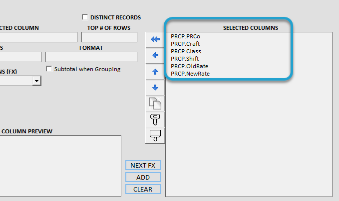 Update Columns (KeyID) screenshot