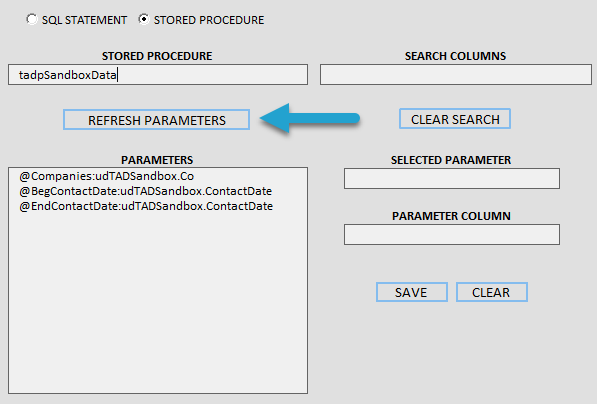 Add New Parameters to Existing Report screenshot