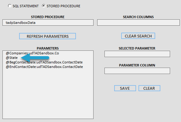 Add New Parameters to Existing Report screenshot