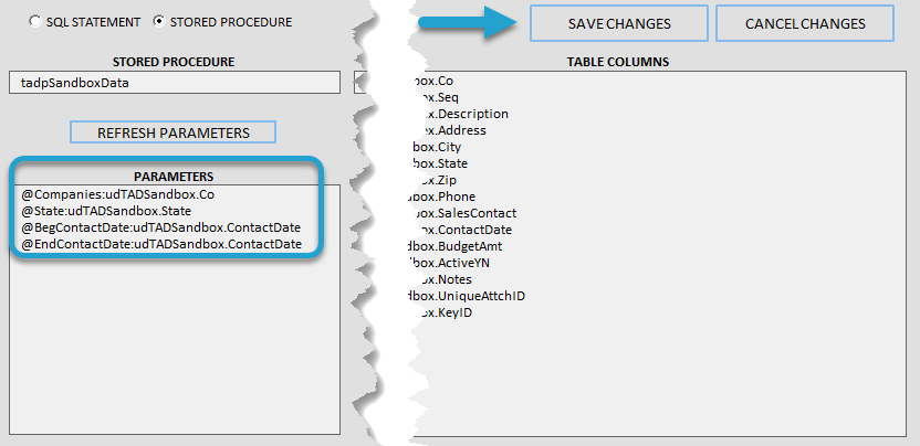 Add New Parameters to Existing Report screenshot
