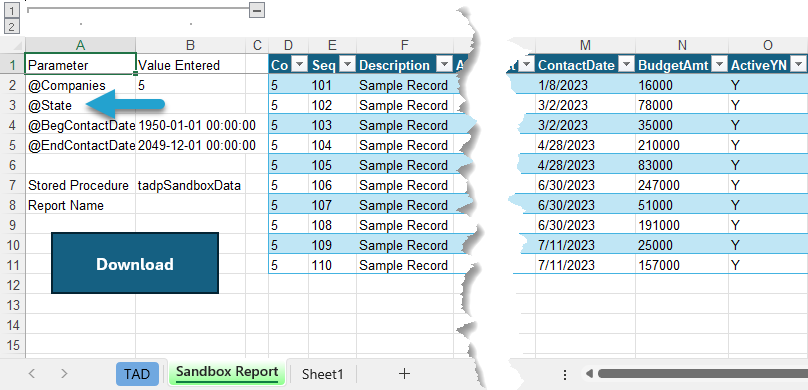 Add New Parameters to Existing Report screenshot