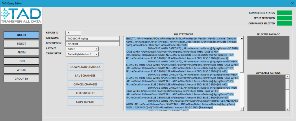 Core Configuration screenshot