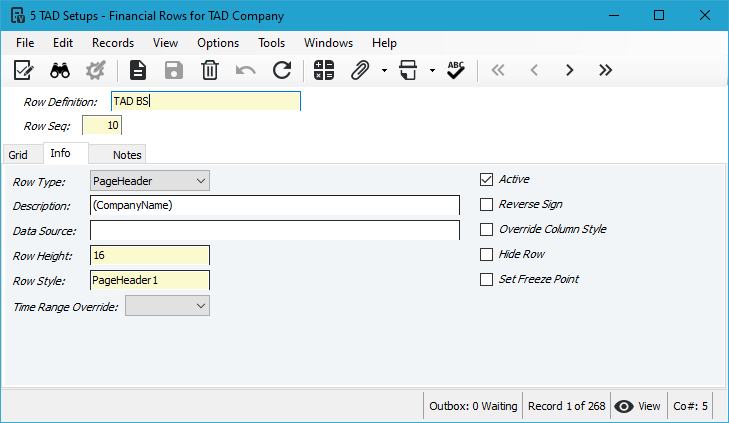Vista Form screenshot