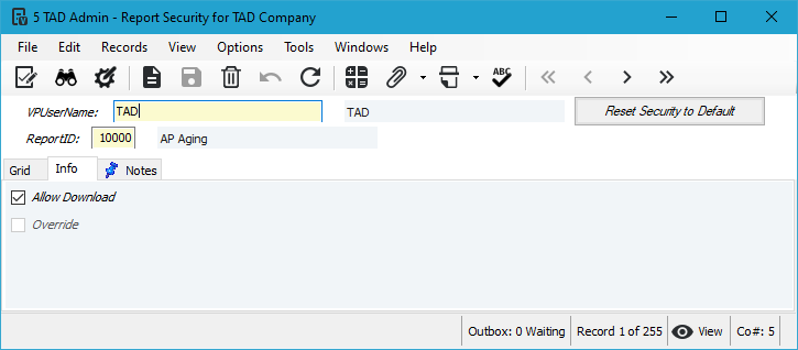 Vista Form screenshot
