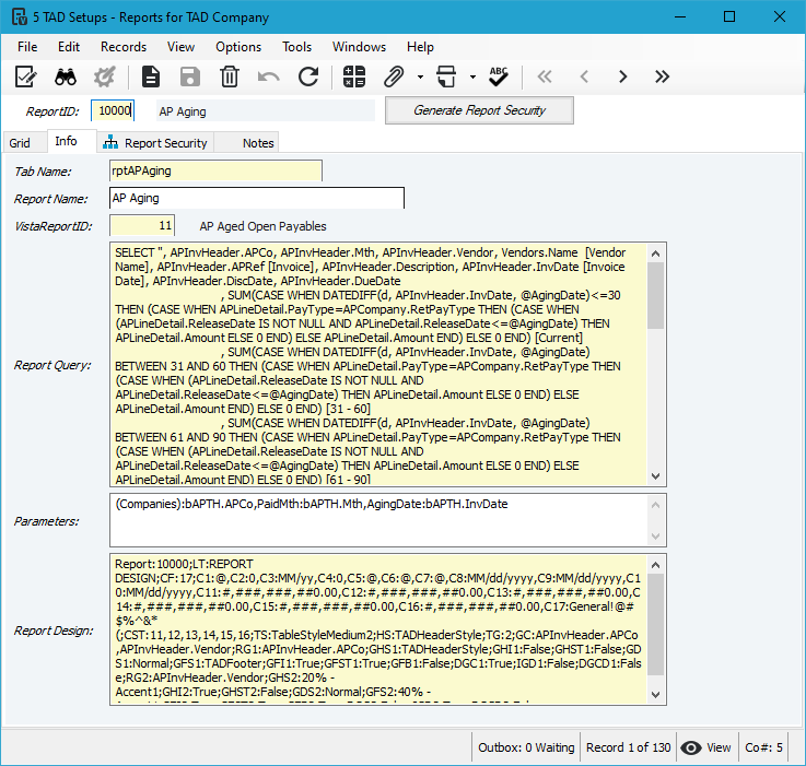 Vista Form screenshot