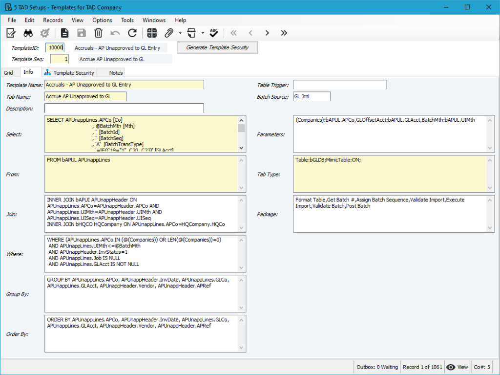Vista Form screenshot